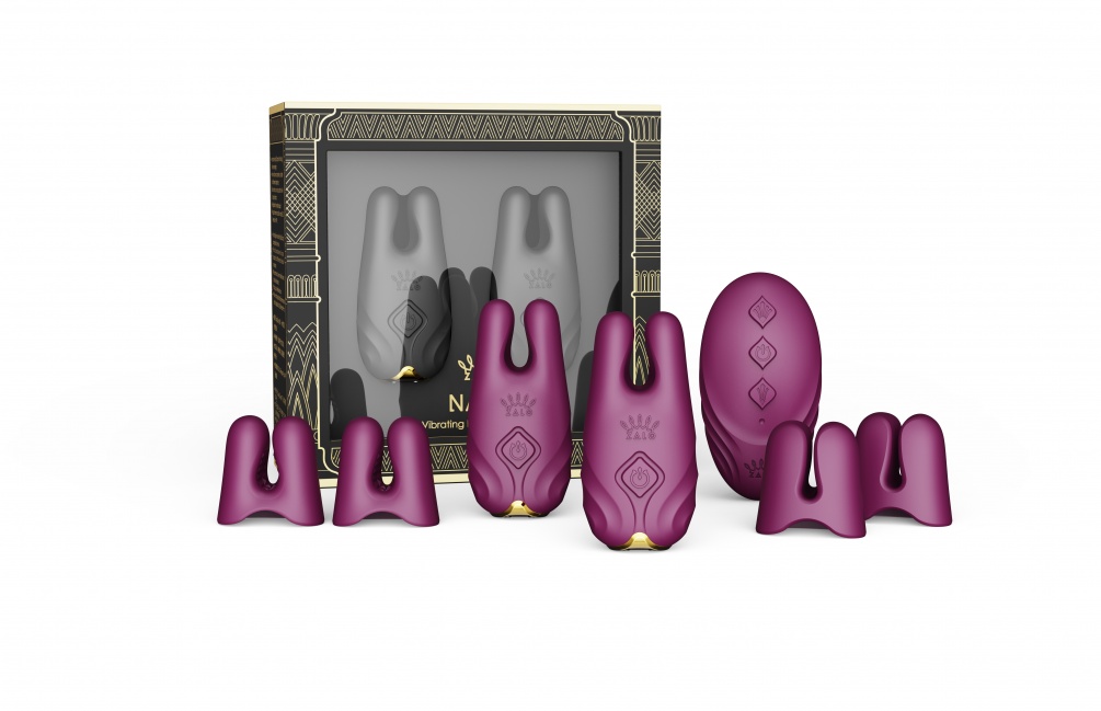 Zalo - Nave APP Vibro Nipple Clamps - Velvet Purple photo-6 Zalo - Nave APP Vibro Nipple Clamps - Velvet Purple photo-6